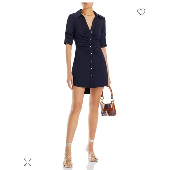 cinq a sept Dresses & Skirts - Cinq à Sept Dark Elina Gathered Mini-Shirtdress, Navy, Size 6